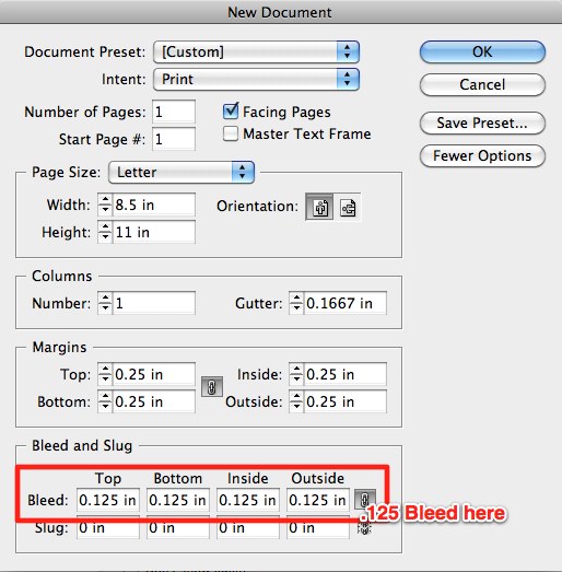 Document Settings for Booklets 1