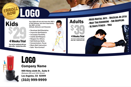 Martial Arts Design Template Postcard ma000502 side 2