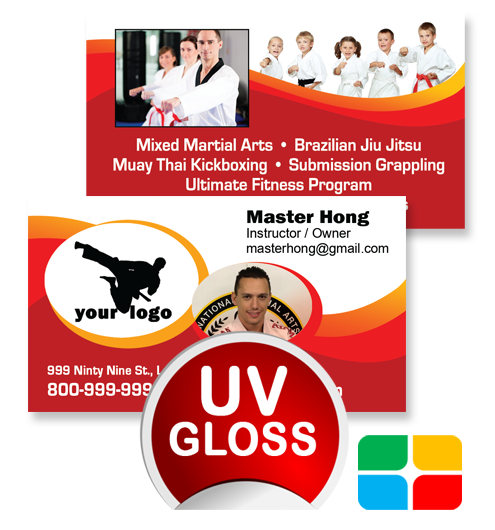 Martial Arts Business Cards ma020010 UV Gloss