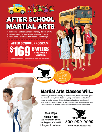 Martial Arts Flyer (8.5 x 11) #MA020010 Back