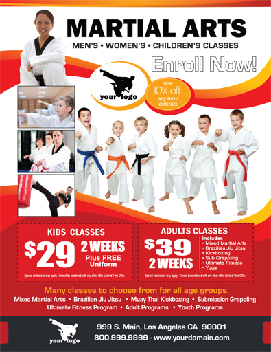 Martial Arts Flyer (8.5 x 11) #MA020010 Front