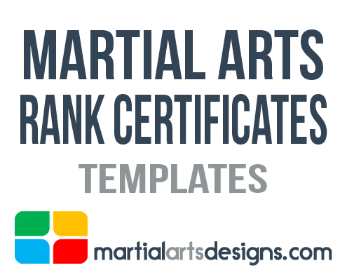 Martial Arts Rank Certificates Templates