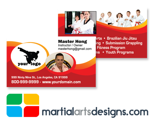 Martial Arts Business Cards Template ma020010