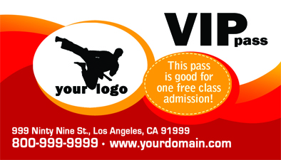 Martial Arts VIP Pass #MA020010 Matte Front