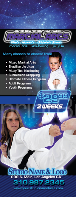 Martial Arts Design Template Postcard 8.5 x 5.5 Flyer ma000503 4.25 x 14