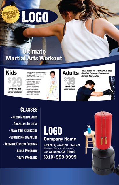 Martial Arts Design Template Postcard 8.5 x 5.5 Flyer ma000502 8.5 x 11