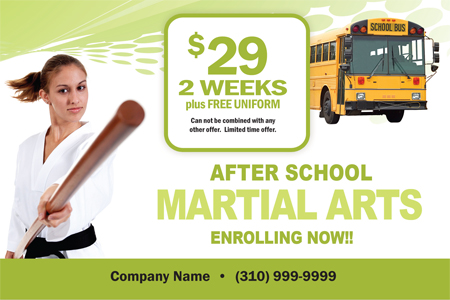 Martial Arts Design Template Postcard ma001501