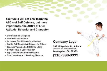 Martial Arts Design Template Postcard ma001501 side 2