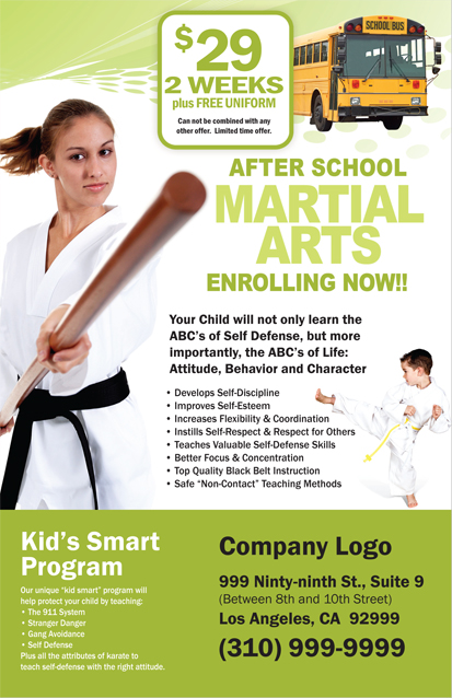 Martial Arts Design Template Postcard 8.5 x 5.5 Flyer ma001501 8.5 x 11