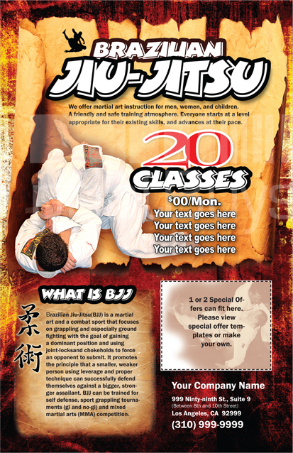 Martial Arts Design Template Postcard 8.5 x 5.5 Flyer ma008001 8.5 x 11