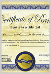 Martial Arts Rank Certificate  ma010502