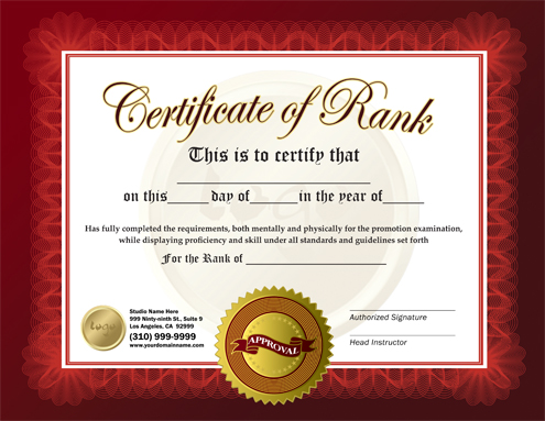 Martial Arts Design Template Rank Certificate 8.5 x 5.5 Flyer ma010506 8.5 x 11