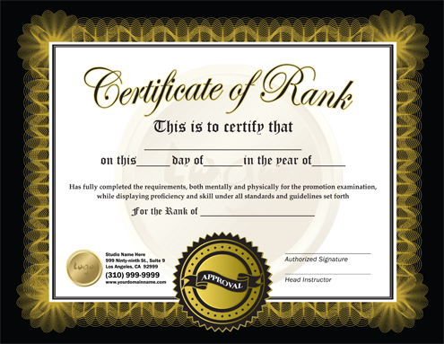 Martial Arts Design Template Rank Certificate 8.5 x 5.5 Flyer ma010508 8.5 x 11