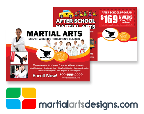 Martial Arts Postcards Template ma020010
