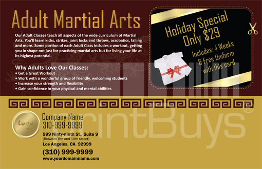 Martial Arts Design Template Postcard ma000005 side 2